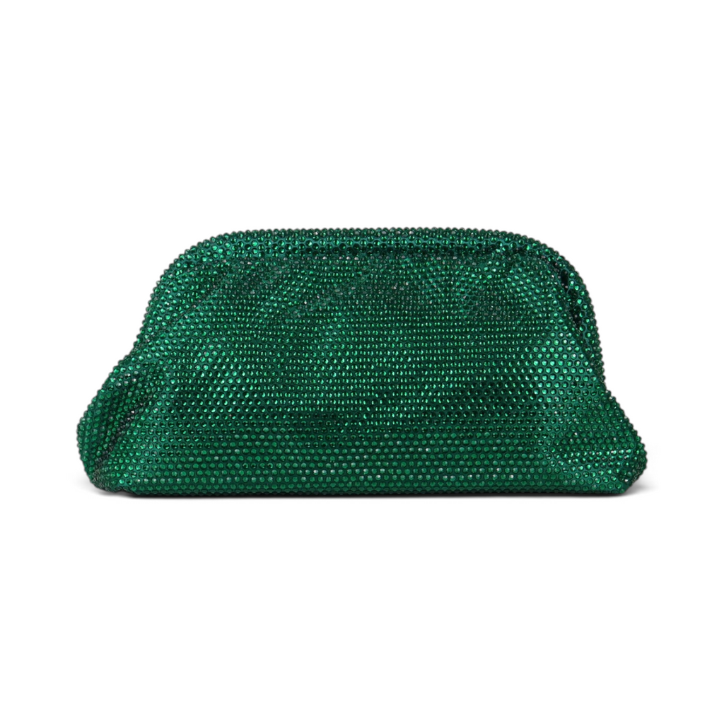 Bolsa de Festa Pouch Strass Verde