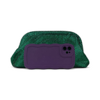 Bolsa de Festa Pouch Strass Verde