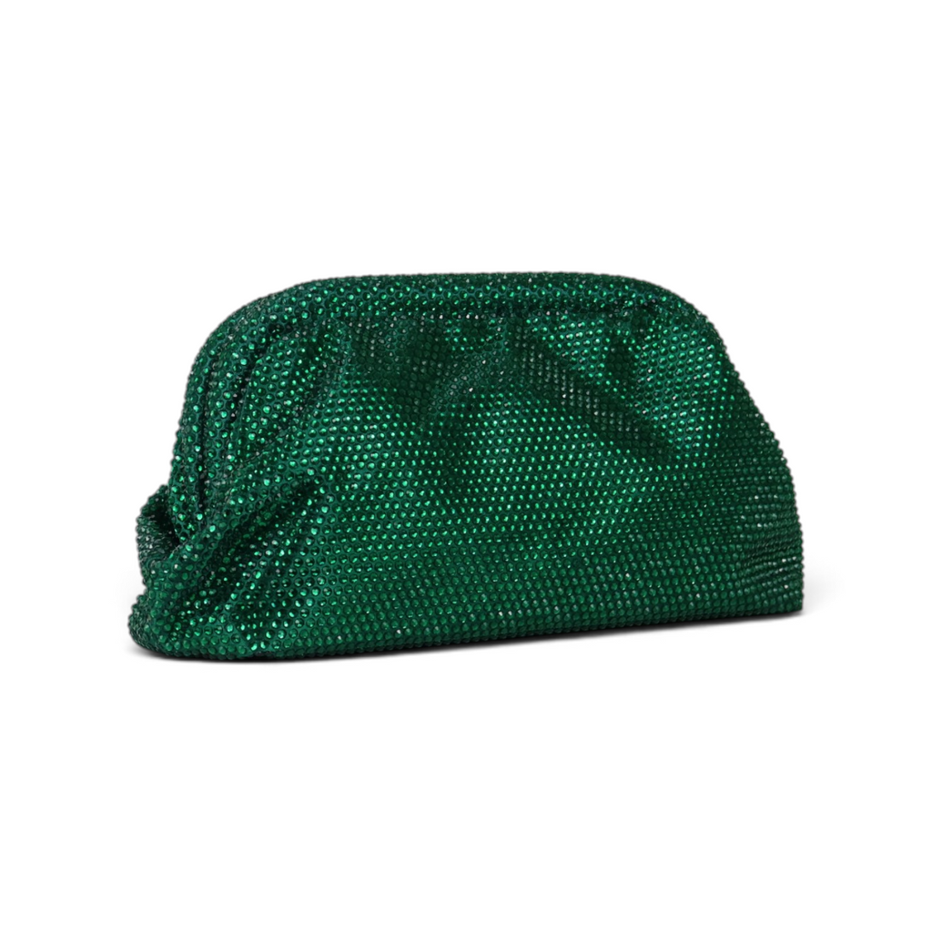 Bolsa de Festa Pouch Strass Verde