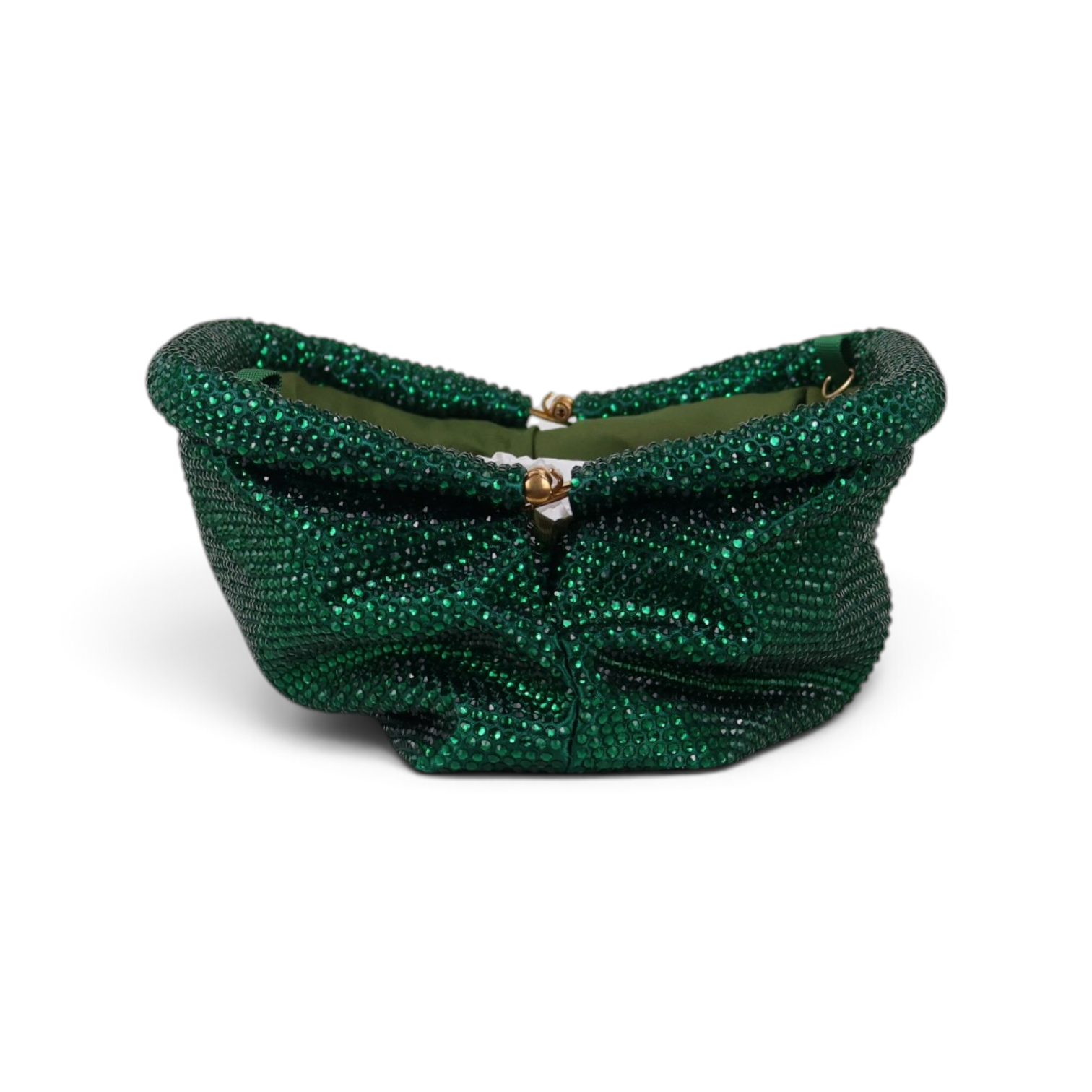 Bolsa de Festa Pouch Strass Verde
