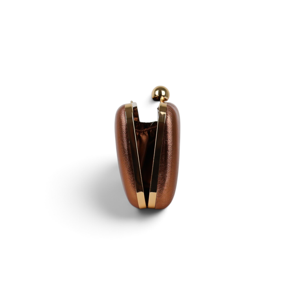 Bolsa de Festa Clutch Bronze Ocre