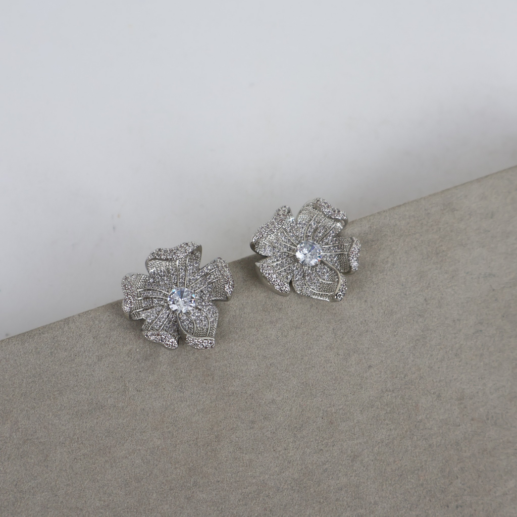 Brinco Prata e Cristal Translúcido