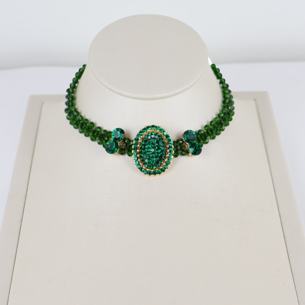 Kit Colar Bracelete e Brinco Verde