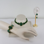 Kit Colar Bracelete e Brinco Verde