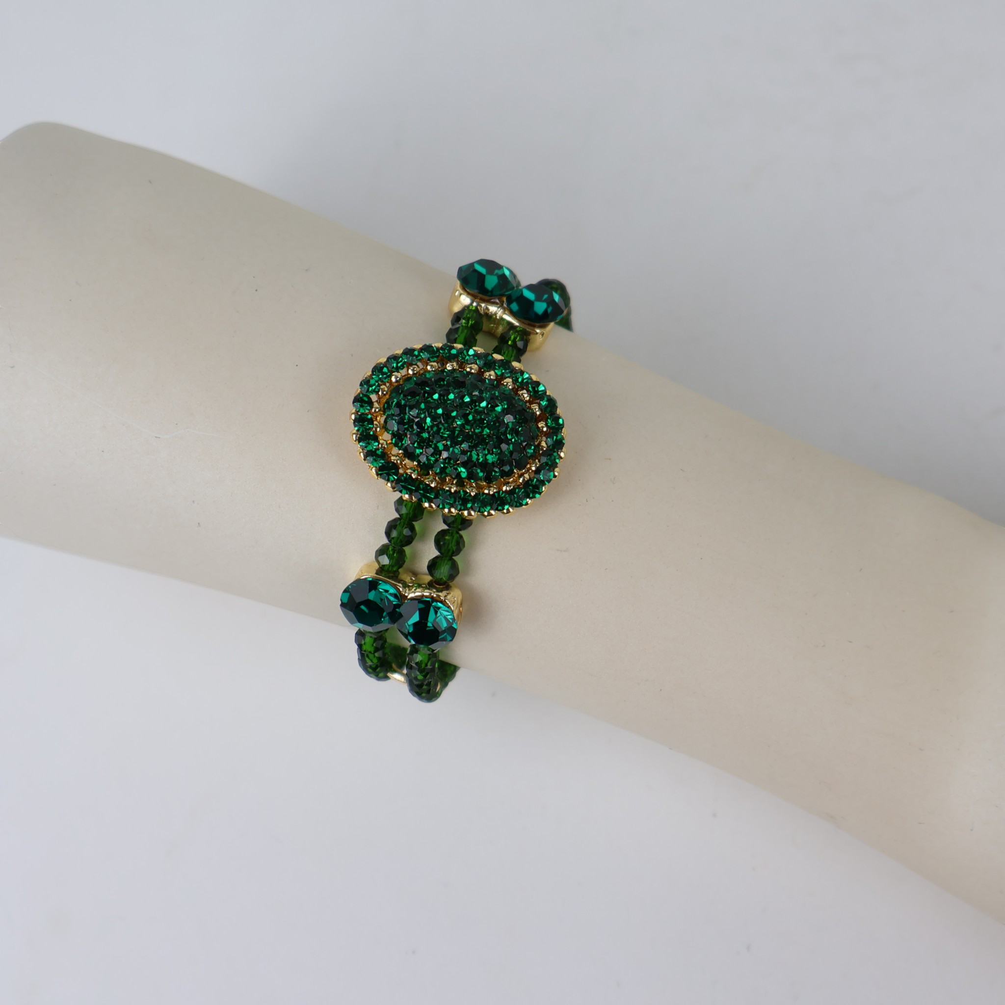 Kit Colar Bracelete e Brinco Verde