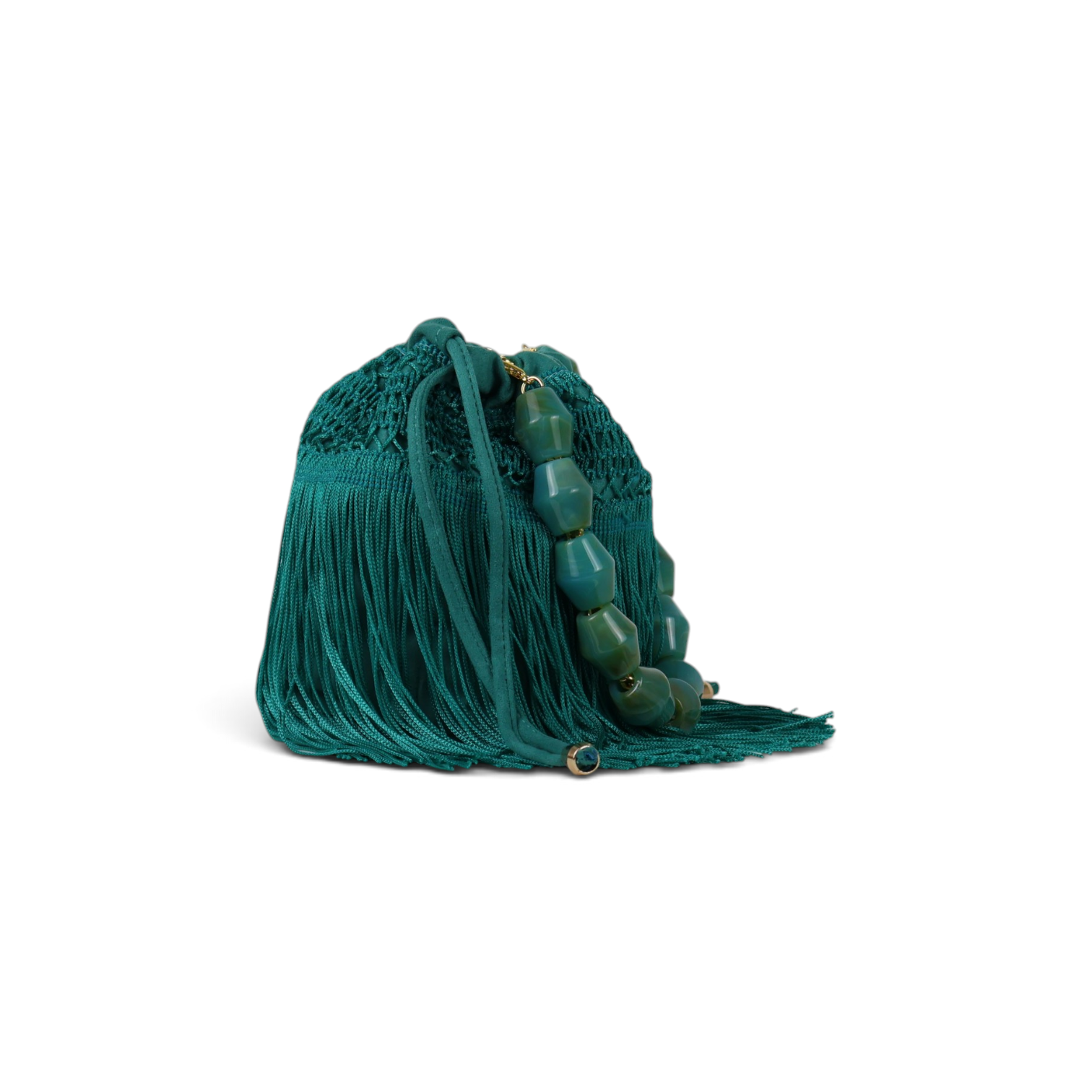 Bolsa de Mão Transversal Franja Tassel Verde