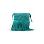 Bolsa de Mão Transversal Franja Tassel Verde