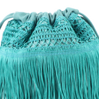 Bolsa de Mão Transversal Franja Tassel Verde