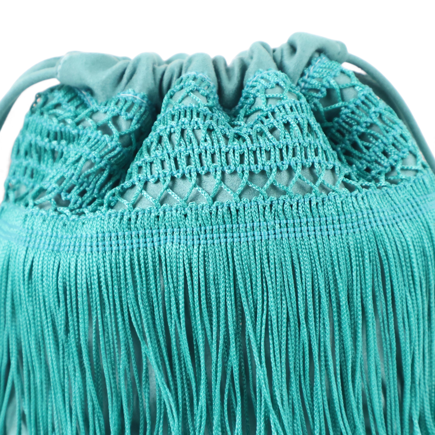 Bolsa de Mão Transversal Franja Tassel Verde