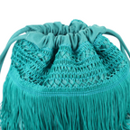 Bolsa de Mão Transversal Franja Tassel Verde