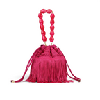 Bolsa de Mão Transversal Franja Tassel Fúcsia