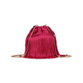 Bolsa de Mão Transversal Franja Tassel Fúcsia