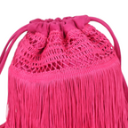 Bolsa de Mão Transversal Franja Tassel Fúcsia