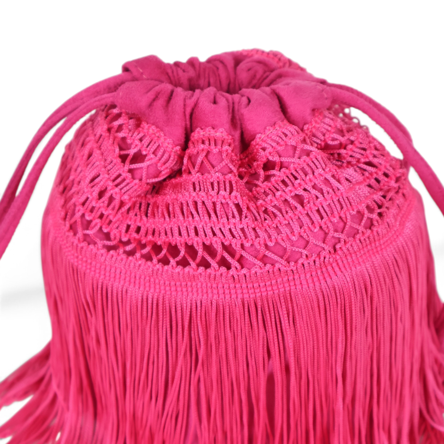 Bolsa de Mão Transversal Franja Tassel Fúcsia