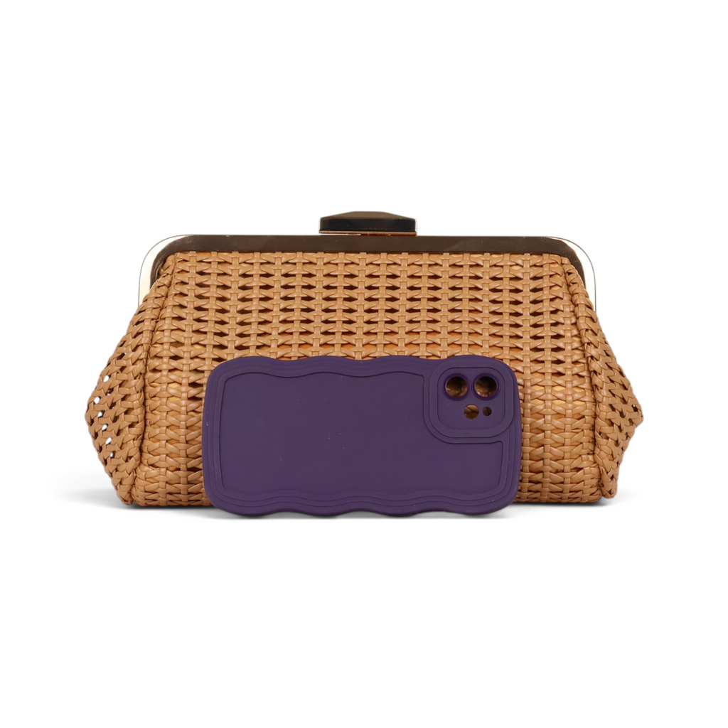 Bolsa Transversal Pouch Palha Bege Caramelo