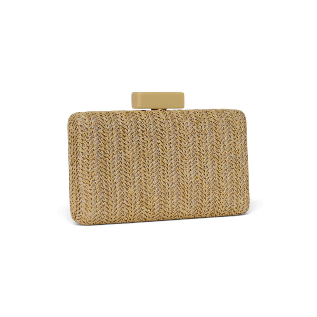 Bolsa de Festa Clutch Palha Bege