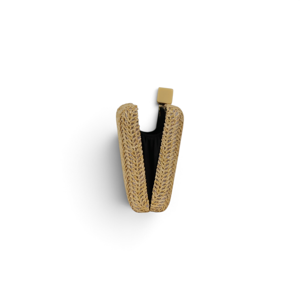 Bolsa de Festa Clutch Palha Bege