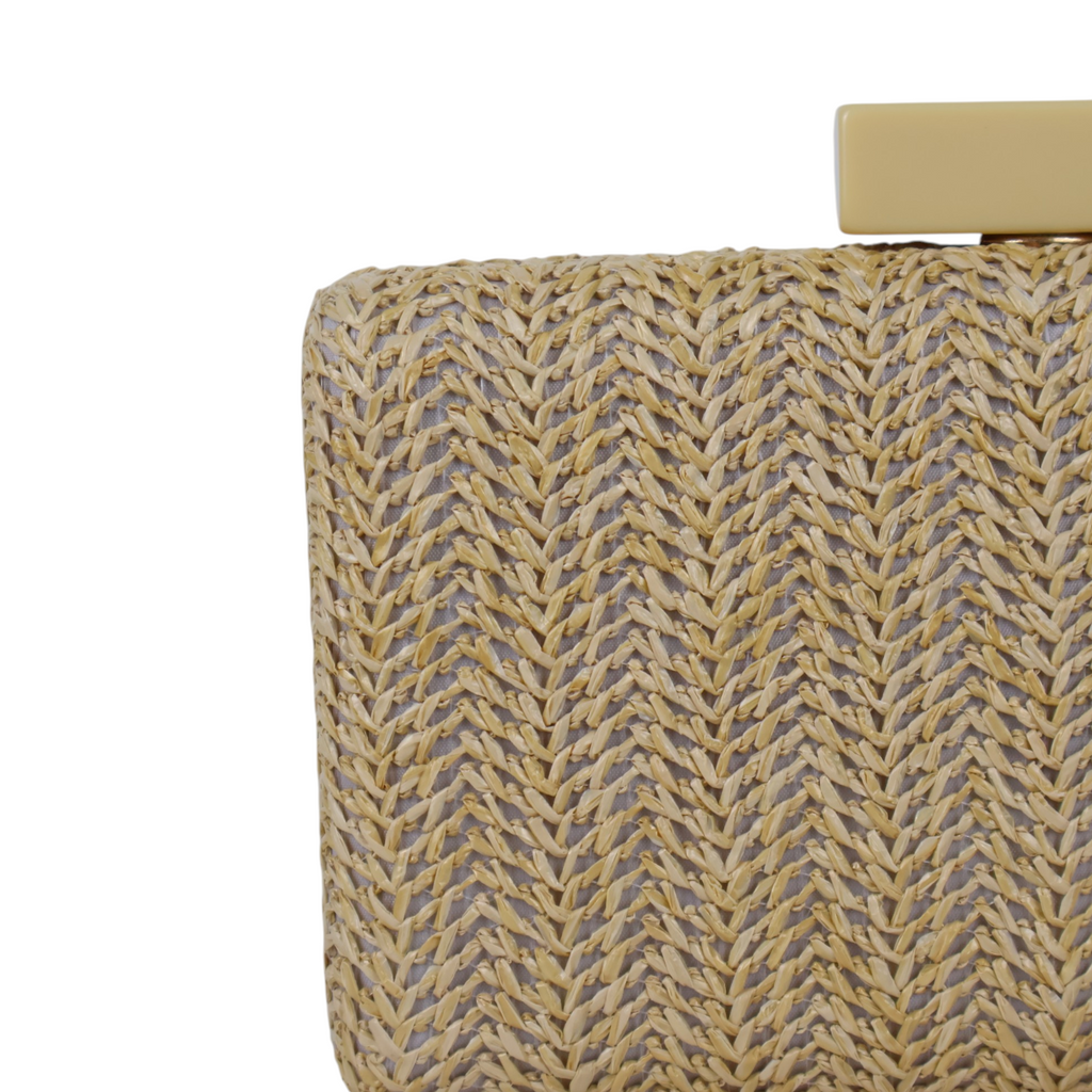 Bolsa de Festa Clutch Palha Bege