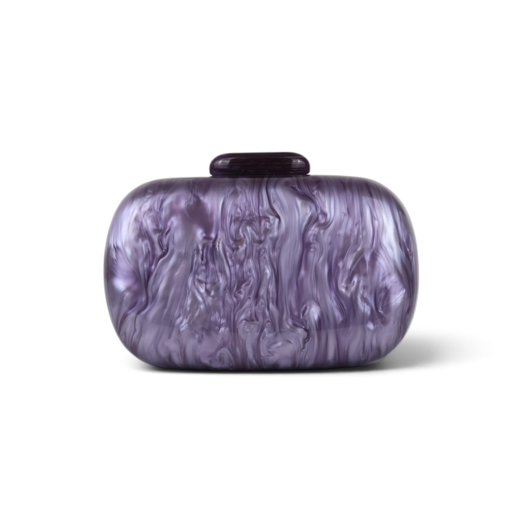 Bolsa de Festa Clutch Acrílico Oval Lilás