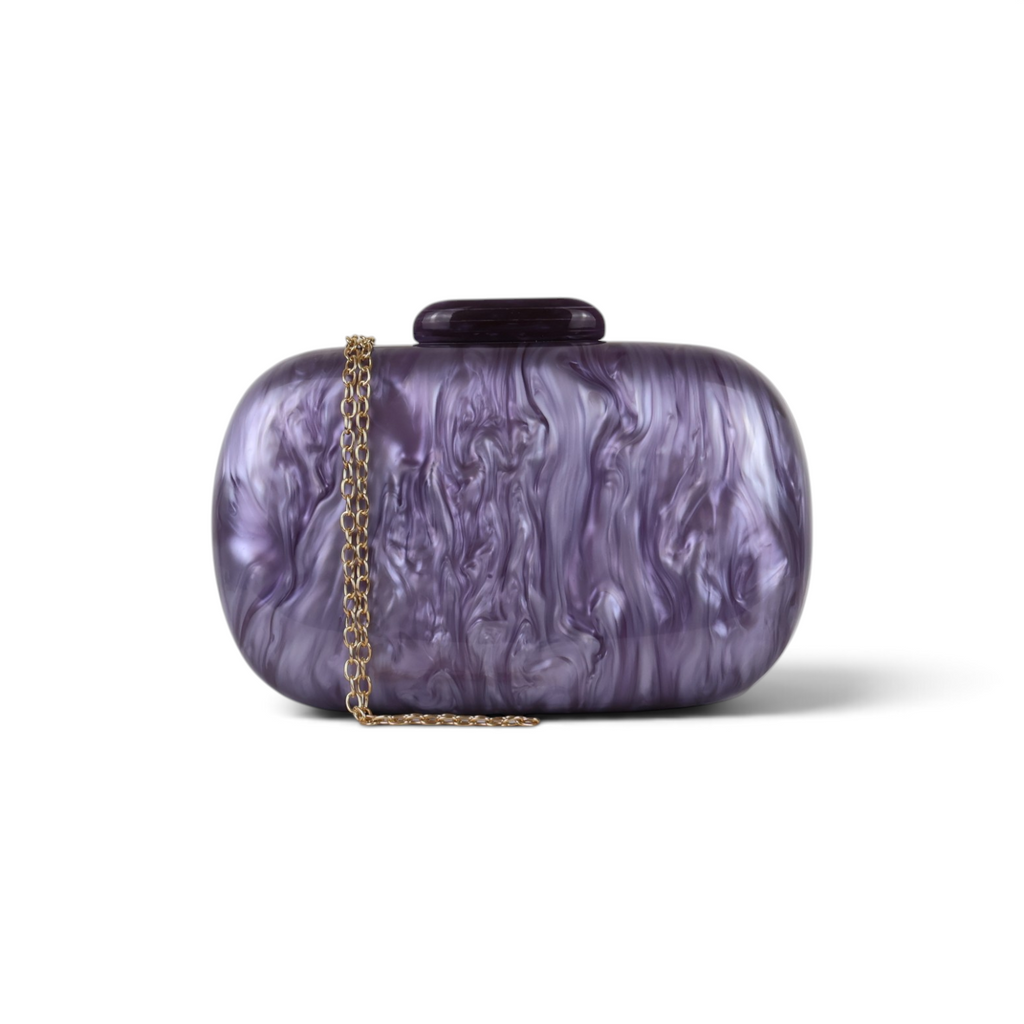 Bolsa de Festa Clutch Acrílico Oval Lilás