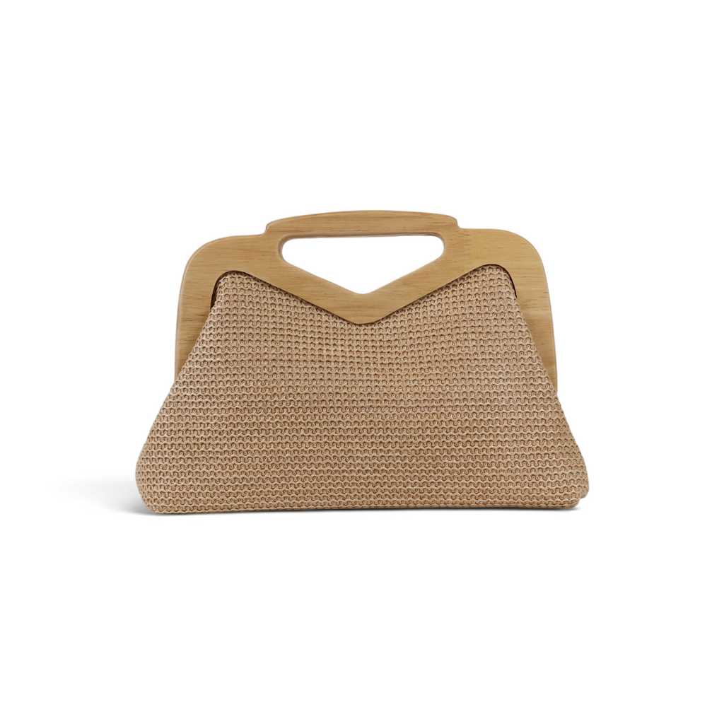 Bolsa de Mão Top Handle Palha Bege