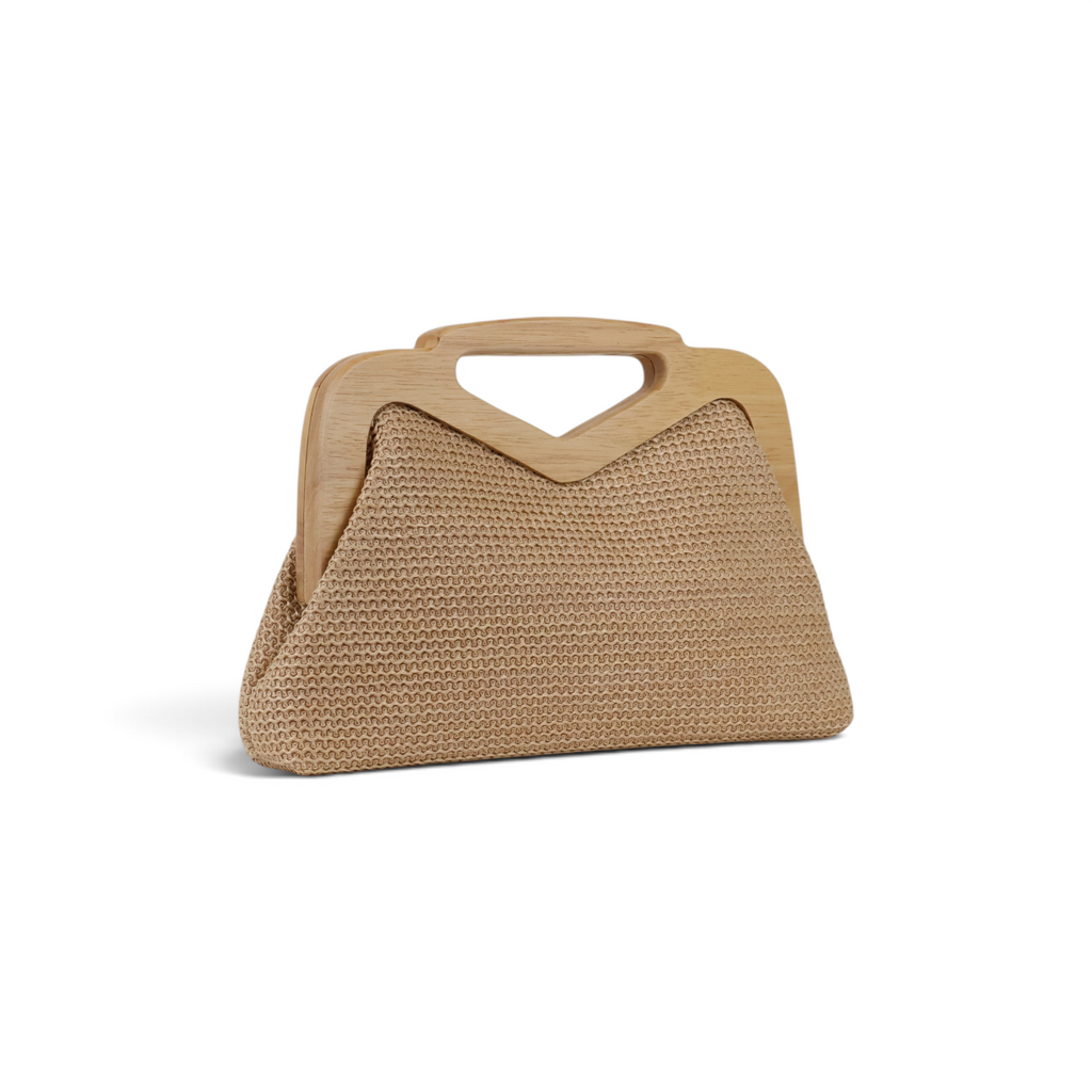 Bolsa de Mão Top Handle Palha Bege