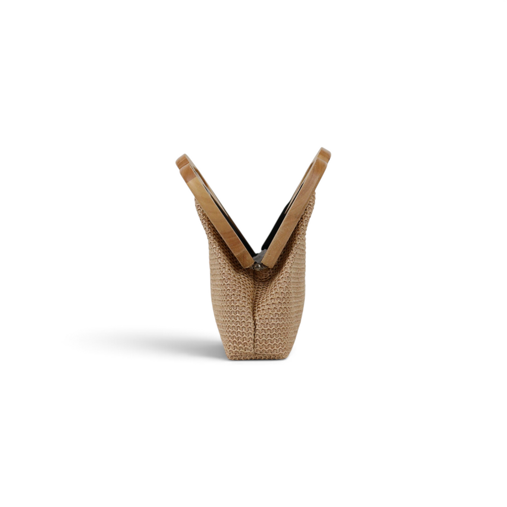 Bolsa de Mão Top Handle Palha Bege