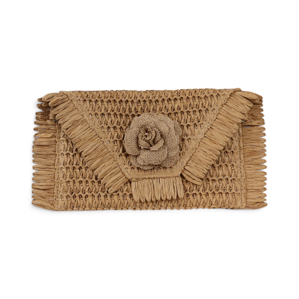 Bolsa Carteira Envelope Palha Bege