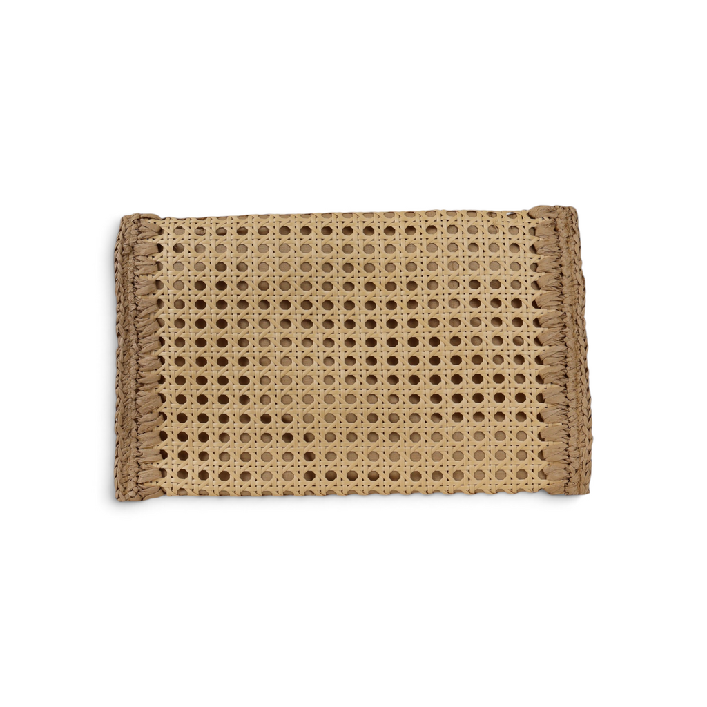 Bolsa Carteira Envelope Palha da Índia Bege