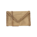 Bolsa Carteira Envelope Palha da Índia Bege