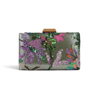 Bolsa Clutch Festa Bordada Flores Verde