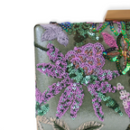 Bolsa Clutch Festa Bordada Flores Verde