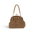 Bolsa Tranversal de Mão Pouch Strass Dourada
