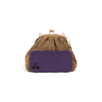 Bolsa Tranversal de Mão Pouch Strass Dourada