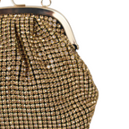 Bolsa Tranversal de Mão Pouch Strass Dourada