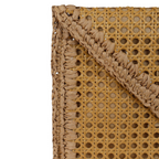 Bolsa Carteira Envelope Palha da Índia Bege Caramelo