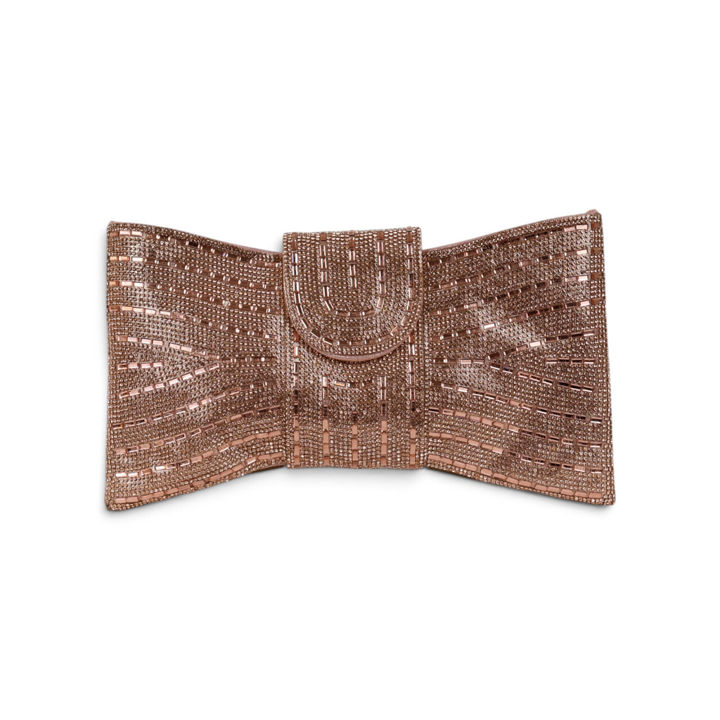 Bolsa Carteira Envelope Strass Rosê Gold