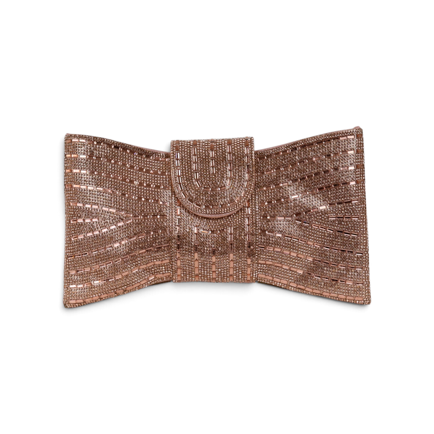 Bolsa Carteira Envelope Strass Rosê Gold