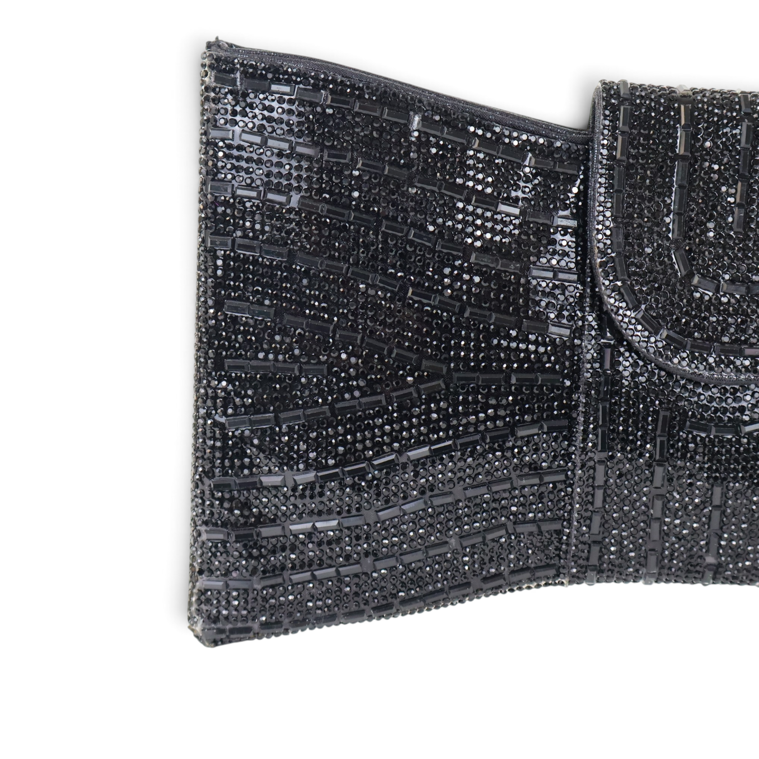 Bolsa Carteira Envelope Strass Preta