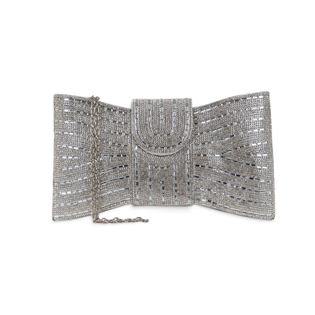 Bolsa Carteira Envelope Strass Prata