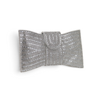 Bolsa Carteira Envelope Strass Prata