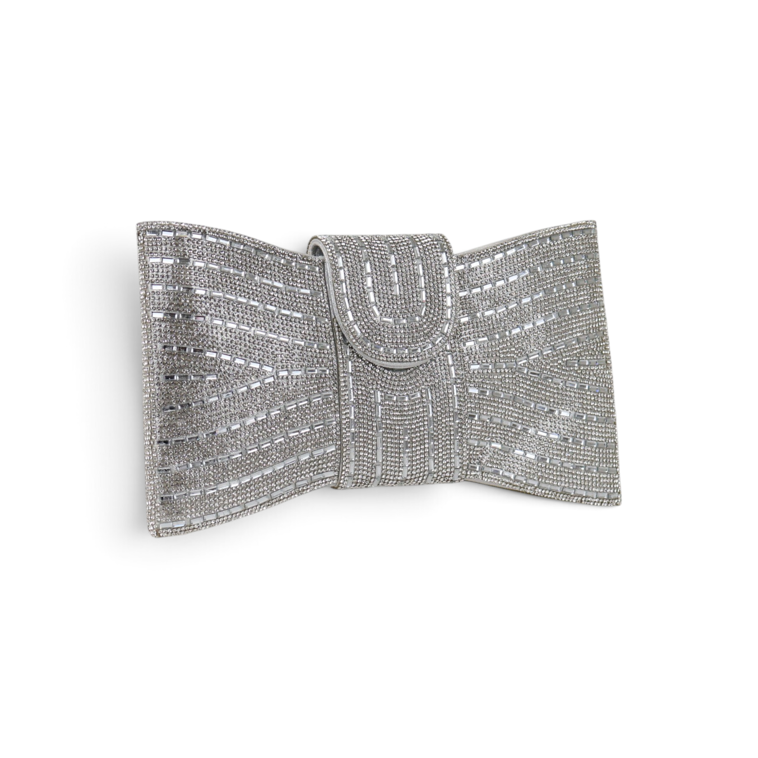 Bolsa Carteira Envelope Strass Prata