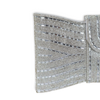Bolsa Carteira Envelope Strass Prata