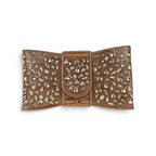 Bolsa Carteira Envelope Strass Dourado Escuro