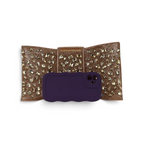 Bolsa Carteira Envelope Strass Dourado Escuro