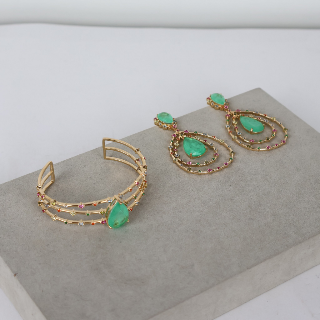 Kit Brinco e Bracelete Verde