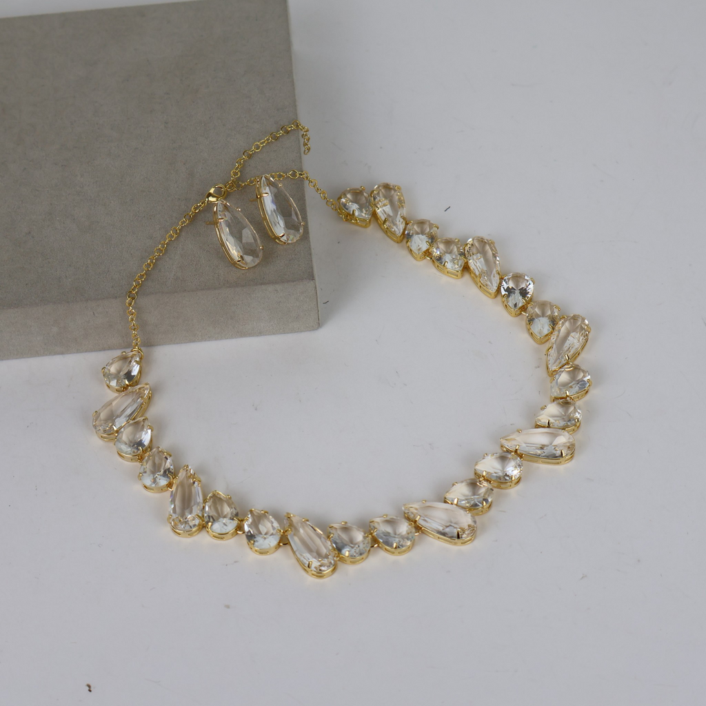 Kit Colar e Brinco Dourado
