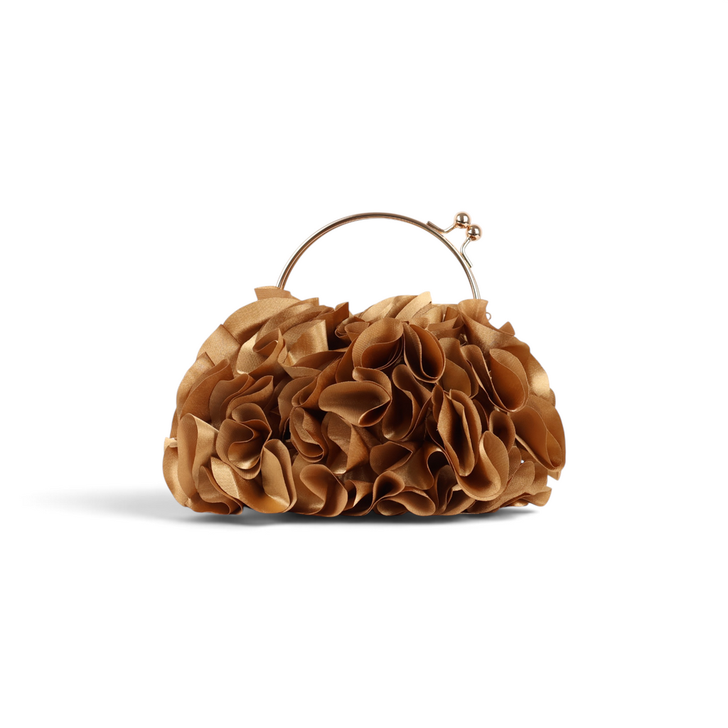 Bolsa Top Handle Babados Caramelo