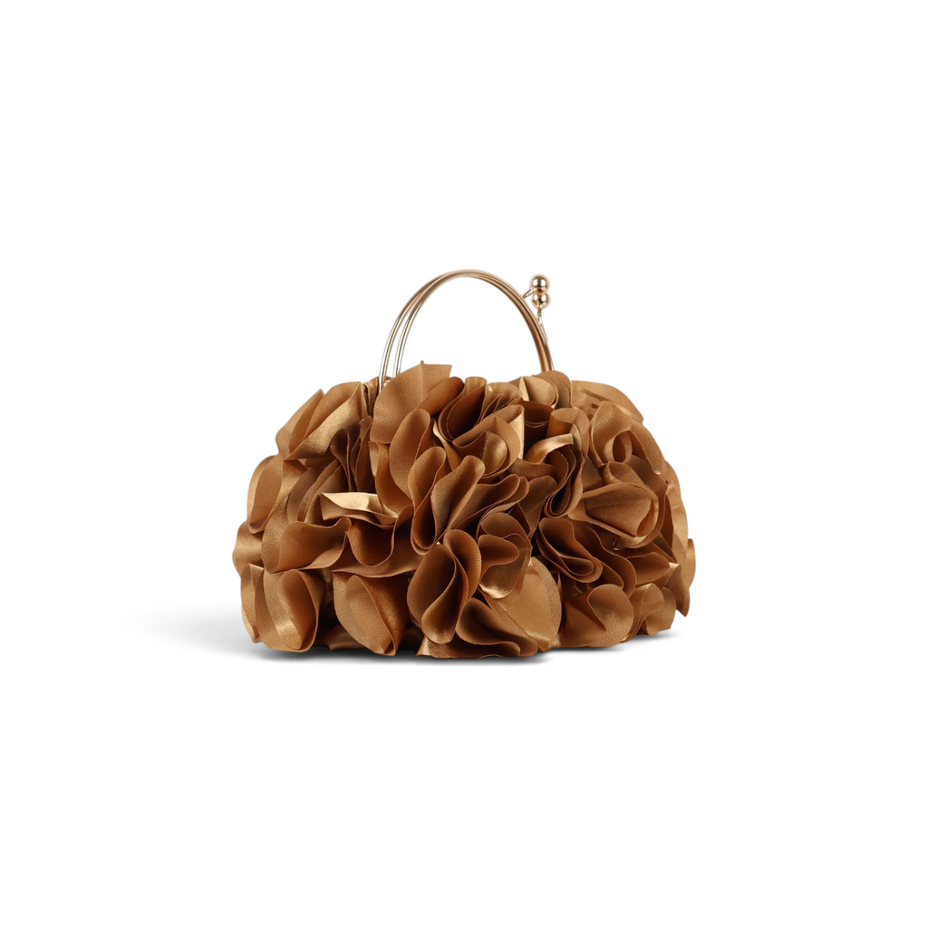 Bolsa Top Handle Babados Caramelo