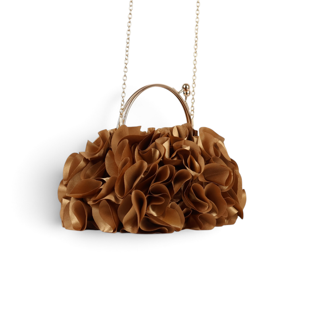 Bolsa Top Handle Babados Caramelo